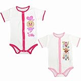 (バンダイ)BANDAIそれいけアンパンマン 半袖全開ボディスーツ 2枚組 ピンク-ローズ 80