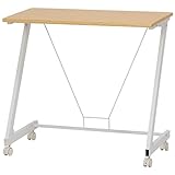 不二貿易 ワークデスク キャスター付き ムービン 幅80cm メープル ホワイト