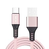 USB Type C ケーブル1.5M 3A タイプc 充電ケーブル 急速充電 高速データ転送 usb c ケーブル 高耐久ナイロン iPhone15シリーズ用/Galaxy S24/S23/S22/S21/S20/S10/その他Android USB-C機器対応(ローズゴールド)