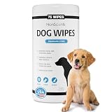 NonScents 犬用グルーミングワイプ - 75 消臭&クリーニング犬用ワイプ - 犬用ペットワイプ - 足、お尻、ボディ用無香料ドッグワイプ - クイックバス用無香犬用ワイプ
