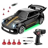 1:64 スケール ミニ Rc ドリフト車ジャイロ完全比例 4WD 2.4GHz 高速レーシングスポーツおもちゃの車、LEDライト、スピード調整付き ラジオ制御車のおもちゃギフト