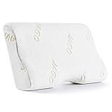 低刺激性Memory Foam Pillow For Sleeping – Jiaao人間工学曲線デザインネック枕取り外し可能なカバー ホワイト A-JA02I01N