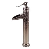 Fuloon Vintage Style Single Control Rustic Bathroom Faucet, Antique Copper Finish Bathroom Sink Fauc