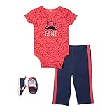 Baby Gearベビー男の子乳児ヒップスター3枚セットボディスーツパンツ靴セット カラー: レッド
