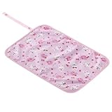 わくわくお食事タイムのベビーランチョンマット・シート　ハッピーうさちゃん仲良しうさちゃん（スケアー地・水玉ピンク）　B0602500　日本製