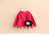 Star Baby 女児は加絨セット頭スウェット2016冬服韓新型女児子供服の児童肥厚コート/優れた通気性 シンプルでほどよい可愛らしさです (120CM, Rose Red)