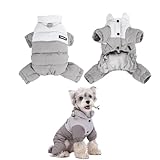 YYKSYDPT ペット 服 暖かい 犬の服冬用ダウン防水 中綿入りジャケット 暖かい 防風 防寒 犬の服冬用小型犬袖有り (グレー, XXL)