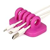 デスクトップケーブルホルダー　　ケーブルフック　ケーブルドロップ (ローズレッド)