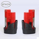 JahyShow 2Packs Milwaukee 12V 1500mAh Replacement Lithium-Ion Battery for 48-11-2402 48-11-2440 48-1