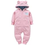 POTOJP 着ぐるみ キッズ ベビー カバーオール ジッパー ロンパース フード付き 長袖 防寒着 暖かい 連体服 普段着 カジュアル (85, ピンク象)