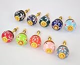 set of 7 floral colorful yellow/ green/red/blue/pink ceramic cupboard cabinet knobs drawer pulls Sma