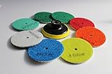 ［Atawell］大理石 御影石 ダイヤモンド 研磨 パット パットホイール 研磨パット セット (80mm×8枚)