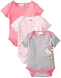 ピーナッツボタンベビー女の子パックの3つのボディスーツ カラー: ピンク