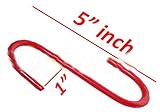 30個5 "インチレッドPVCコーティングスチールSフックハンガーキッチンメタル留め金のカップ