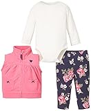 カーターズ carter's アパレル baby line ベスト ロンパース パンツ セット ピンク ホワイト フラワー 121G055 【並行輸入品】 6ヶ月