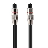金 Caxico プレミアム スリム編組ジャケット Toslink デジタル光オーディオ ケーブルめっき金属コネクタ (6 フィート)