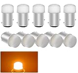 Kazuki S25 LED ダブル アンバー ウインカー コーナーランプ 180度段違いピン サイドマーカーランプ 9連 3014SMD 12V車/バイク/キャンパー/船舶用 スモークレンズ 10個入り