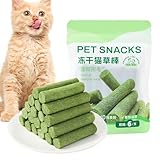 猫草の歯が生えるスティック、50g フリーズドライ猫用おやつ 猫用噛むスティックおもちゃ、屋内猫用の天然猫草噛むスティック - 消化器官の健康を促進し、食欲を増進します
