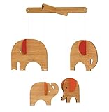 Petit Collage プチコラージュ　木製 モビール ベビーギフト 出産祝い インテリア (ぞうさん レッド Red Elephant)