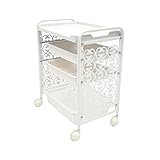 自由組立 ミニ エステワゴン 花柄1 4段 ( 4-A ) ( 23159+23113+23116+23113+23160 ) [ エステワゴン ネイルワゴン キッチンワゴン マルチワゴン サイドワゴン キャスター付き 収納 業務用 サロン