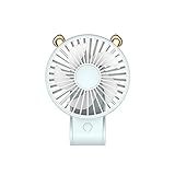 JUSSES充電式 携帯扇風機 【2020年最新】 USB充電式 手持ち扇風機 卓上扇風機 折りたたみスタンド機能 (ブルー)