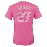 Mike Troutロサンゼルス・エンゼルス# 27 MLB Girls 7 – 16 Player Tシャツ( Girls Large 14 )