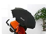 セレブ愛用 ベビーカー用パラソル UVカット雨晴兼用 傘入れ付き(ビニール製) (黒)