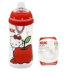 NUK Hello Kitty Silicone Spout Active Cup, 10 Ounce with NUK Replacement Silicone Spout, Clear by NU