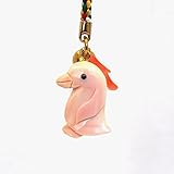 ペンギン コンクシェル製 根付 深海珊瑚付き カラフル紐