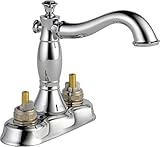Delta 2597LF-MPU-LHP Cassidy Two Cross Handle Centerset Bathroom Faucet with Metal Pop-Up Drain, Chr