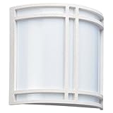 Sea Gull Lighting 89060BLE-15 Piedmont-Two Light Outdoor Wall Mount, White Finish with, White Acryli