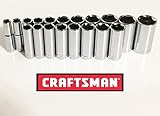 Craftsman 19ピース 6ポイント 3/8インチ ドライブ ディープウェル ソケットセット メトリック/SAE