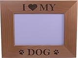 I Love My Dog 4 x 6インチ木製写真フレーム – Great Gift for a Dog Lover