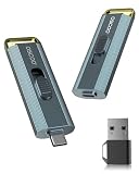 OSCOO 1TB 外付けSSD – 最大2100MB/s、の4K 60fps ProResに対応｜USBメモリ タイプC、USB 3.2 Gen2ポータブルSSD、デュアルUSB-C & USB-Aアダプター付属｜リトラクタブルデザイン｜iPhone 15/16/17、PS4/PS5、Android、Mac & Windows、PC、テレビ録画対応