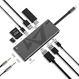 Ikko ITX01 ドッキングステーション USB-C ハブ - 10-in-1 USB C PD Dock DAC搭載 USB 3.2 ポート 10Gbps高速転送 4K/60Hz HDMI出力ポート microSD＆SDカードスロット 3.5mm&4.4mm オーディオ出力ポート Android、IOS、Mac OS、Win10、PS5、Switch等の Type C デバイス対応