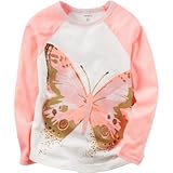 Carter's(カーターズ) ロングスリーブバタフライラグランティ ピンク トップス長袖Tシャツ 2歳【並行輸入】