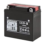 SUPER NATTO バイク用バッテリー SB9-B(YB9-B 12N9-4B-1 GM9Z-4B BX9-4B FB9-B互換)スーパーナット密閉式 MFバッテリー