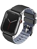 UNIQ Apple Watch バンド 42mm 41mm 40mm : Series 11 / 10 / 9 / 8 / 7 / 6 / SE3 / SE2 / SE / 5 / 4 対応 AiroSoft シリコン バンド アップルウォッチ ベルト LINUS (40mm/41mm/42mm, グレー)