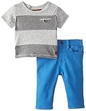 7 For All Mankind baby-boys新生児ストライプTシャツとショート US サイズ: 3 mos カラー: ブルー