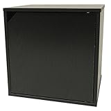 キューブボックス 不二貿易 トビラタイプ ブラック色【１個】(黒色・木目プリント)　(参考:収納ボックス カラーボックス ラック シェルフ)