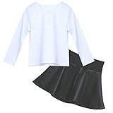 Domybest 秋 2点セット スカートスーツ 子供用 女の子 2-7歳 白いシャツ 黒いスカート 七五三 お子様の誕生日 記念日 結婚式 発表会 入学式 卒業式 卒園式