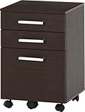 不二貿易 サイドチェスト プレーン キャスター付き ダークブラウン