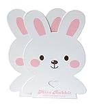 Cartoon Cute Lovely White Rabbit Pattern Nonskid Metal Office Desk Bookends [並行輸入品]