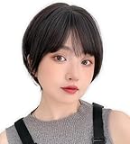 [ブライトララ] 素肌ウィッグ ウィッグ レディース ショート ボブ 医療用ウィッグ 人毛MIX フルウィッグ hf1920-NBK-S