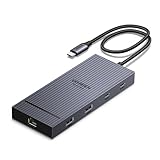 UGREEN Revodok 10 in 1 USB Cドッキングステーション USB Cハブ 二つHDMI拡張 USB A&C 3.2 10Gbpsデータ転送ポート4K@60Hz 二つ拡張8K@30Hz 100W PD急速充電 1Gbpsイーサネットポート SD Micro SD/TFカードリーダー付き MacBook Thinkpadに対応