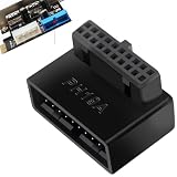 USB 3.0 マザーボード アダプター、デスクトップコンピュータのマザーボード 90 度回転ヘッド USB3.019/20P ソケット配線アーティファクトインストールアクセサリー 直角 USB 3.0 アダプター,90 度コネクタ USB アダプター - フロントパネルコネクタ、マザーボード内部ヘッダー 19 ピン/20 ピン、オス - メスアダプター