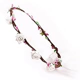 Domybest子供　ベビー　花冠　フラワーヘアバンド　ヘッドドレス ヘアアクセサリー　結婚式　ブライダル　子供用　髪飾り 女の子　キッズ 髪飾り 花かんむり ウェディング フラワー ヘッド　誕生日　