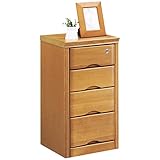 4段チェスト サイドボード 【 幅36cm 】 木製 ( 天然木 ) 鍵付き ナチュラル 【 完成品 】 大川家具