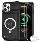 iPhone12/12 Pro用バッテリーケース アップグレード済み YHDZKJ 10000mAh大容量 保護充電可能な延長バッテリーチャージャーカバー iPhone12/12 Pro（6.1インチ）対応 ワイヤレス充電ケース CarPlay対応 ブラック
