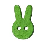 60、赤ちゃんのセーターのボタンの漫画のウサギ装飾ボタンのセット、グリーン